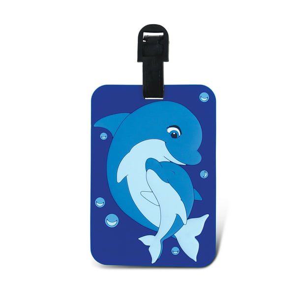 2 Pack Luggage Tags Dolphins Ocean Baggage Tag For Travel Bag Suitcase Accessories 